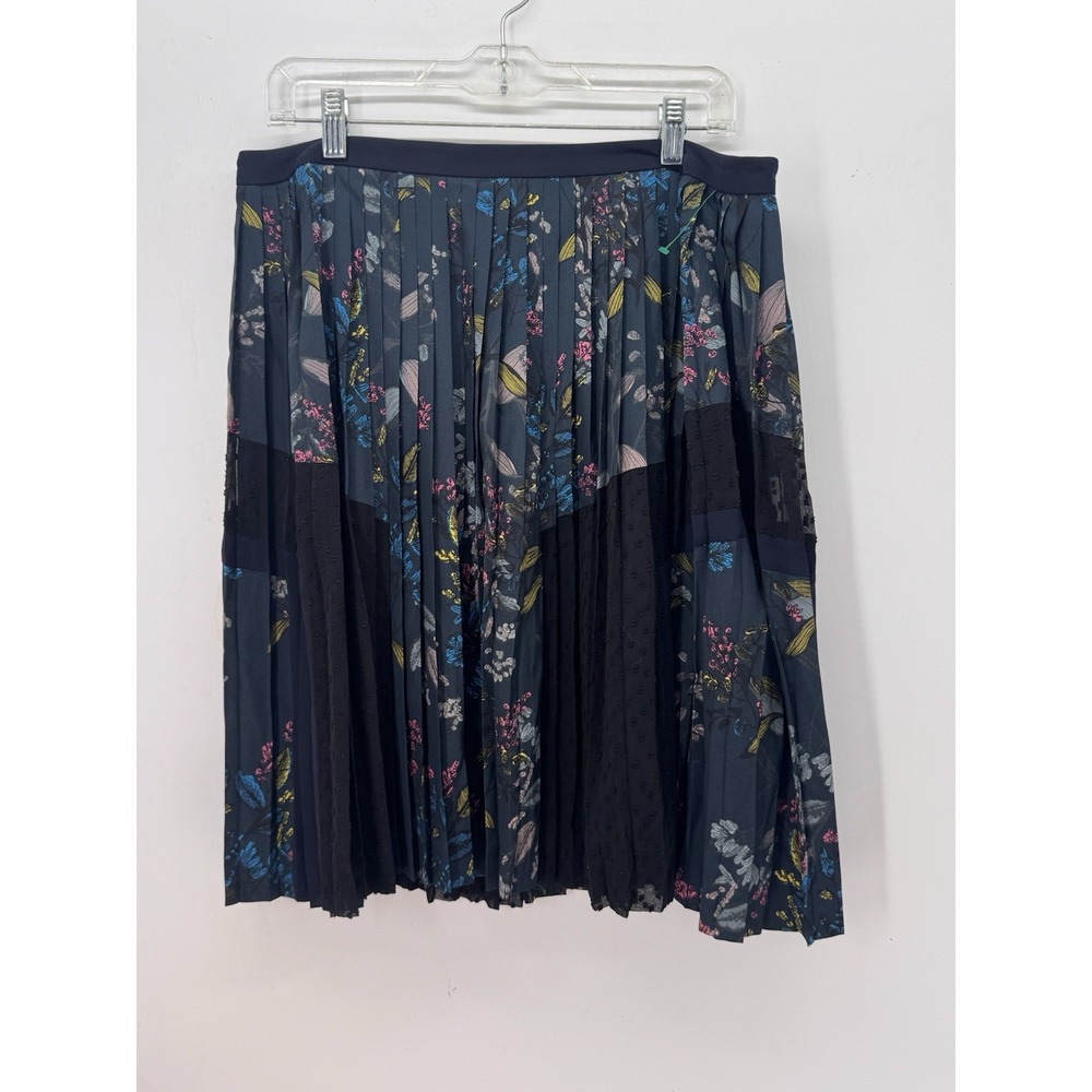 Banana Republic Sz 10 Whimsy Goth Peasant Floral Pleated Midi Skirt Boho Witchy